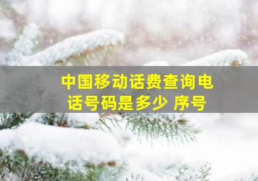 中国移动话费查询电话号码是多少 序号